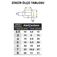 Aletçantam Galvaniz Kaplı Zincir 3 MM x 1 M