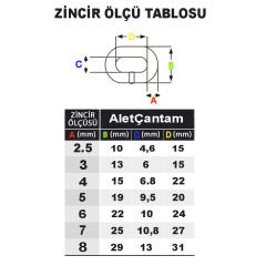 Aletçantam Galvaniz Kaplı Zincir 8 MM x 1 M