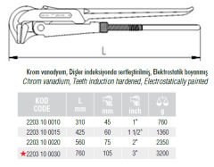 Elta Maşalı Boru Anahtarı 1.5'' Elta Bir İzeltaş Markasıdır