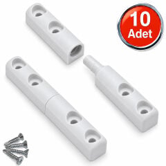 Beyaz Sineklik Menteşesi 8cm Plastik Kenar Montaj Aparatı 10 Adet - 10x20 Profiller içindir!!