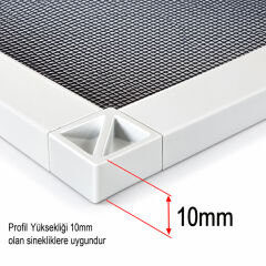 Beyaz Sineklik Menteşesi 8cm Plastik Kenar Montaj Aparatı 10 Adet - 10x20 Profiller içindir!!