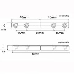 Beyaz Sineklik Menteşesi 8cm Plastik Kenar Montaj Aparatı 10 Adet - 10x20 Profiller içindir!!