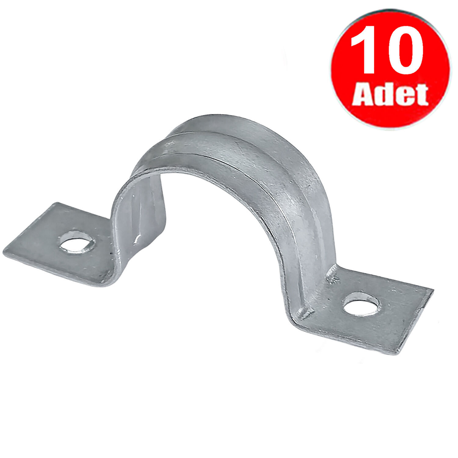 No:4 Çiftli Sac Kablo Kroşe 20mm Demir Köprü Metal Boru Tutma Bağlama Kelepçesi -10Adet