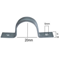 No:4 Çiftli Sac Kablo Kroşe 20mm Demir Köprü Metal Boru Tutma Bağlama Kelepçesi -10Adet