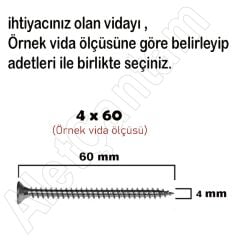 Sunta Vidası Ahşap Yıldız Ağaç Vida  6x120 - 50 Adet