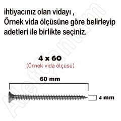 Sunta Vidası Ahşap Yıldız Ağaç Vida 5x60 - 100 Adet