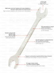 İzeltaş Açık Ağız Anahtar Çatal İki Ağız Açıkağız 10 x 11 MM