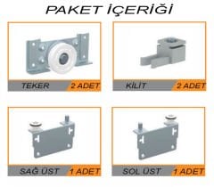 Aletçantam Sürgülü Kapak Gardrop Tekerleği Skm80 Dolap Tekeri - 1 Kapak Set