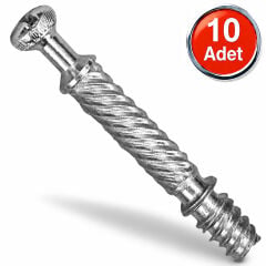 AletÇantam 6mm Minifix Mili Mobilya Dolap Birleştirme Bağlantı Vidası - 10 Adet