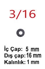 Galvanizli Demir Pul 3/16 (5mmX16mmX1mm) 100'Lü Paket