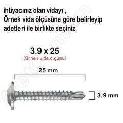 Pul Başlı Vida Rysb Apex Akıllı Matkap Uçlu Vidası 3.9 x 19 MM 100 Adet