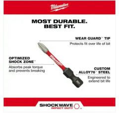 Milwaukee Bits Yıldız Uç Vidalama Matkap Ucu Pz2 x 50mm -2 Adet