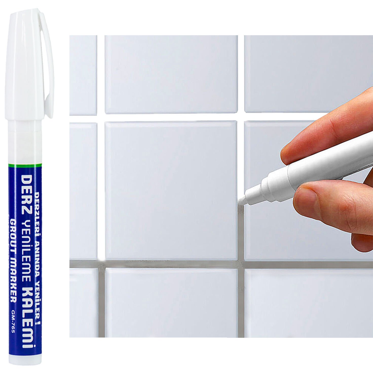 Aletçantam Derz Kalemi Fayans Seramik Derz Arası Boşluk Yenileme Kalemi -  Beyaz