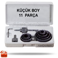 Aletçantam Matkap Ahşap Panç Seti Sunta Delik Açma Takımı Küçük Boy 11 Parça 19 - 64 MM Arası 8 Testere