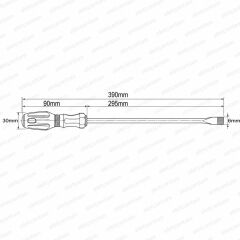 Aletçantam Süngüsü Uzun Mıknatıslı Düz Uçlu Şiş Tornavida 40cm