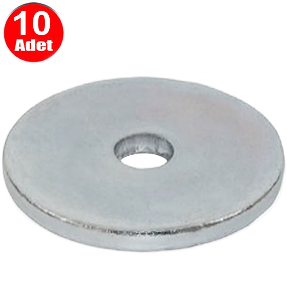 55mm Büyük Kalın Demir Pul Galvanizli Şase Vida Civata Pulu -10 Adet