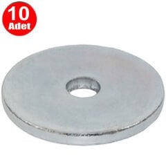 55mm Büyük Kalın Demir Pul Galvanizli Şase Vida Civata Pulu -10 Adet